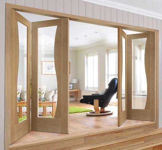 Mẫu cửa kính khung gỗ đẹp 