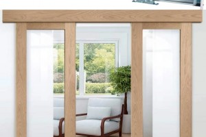 Cửa kính khung gỗ đóng mở tự động, an toàn thẩm mỹ